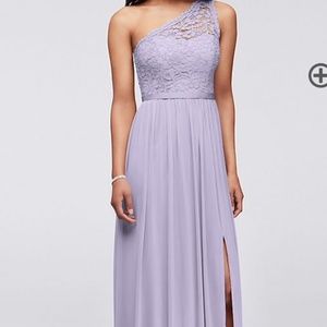 David's Bridal Long Lace Bridesmaid Dress